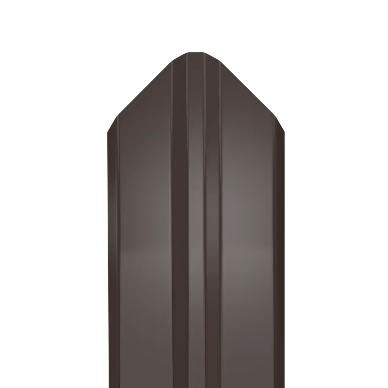 Металлический штакетник Гладкий полиэстер RAL 8017 (Шоколадно-коричневый) 1500*87*0,5 двухсторонний Фигурный