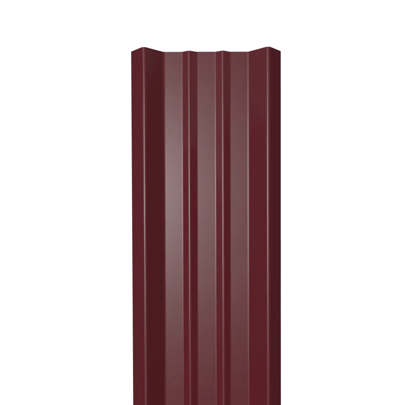 Металлический штакетник Гладкий полиэстер RAL 3005 (Красное вино) 3000*69*0,5 односторонний Прямой